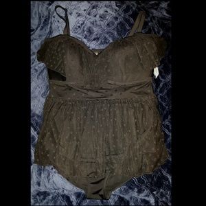 Torrid Mesh Dot Off-the-shoulder Swimsuit